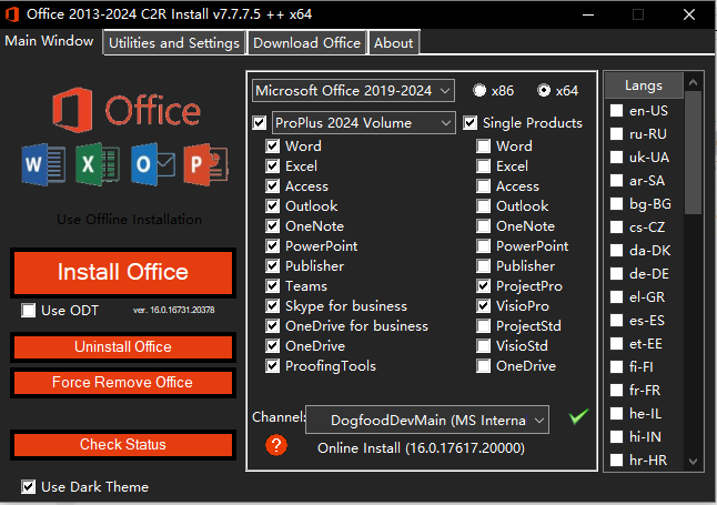 图片[2]-Office 2013-2024 C2R安装+精简版 v7.7.7.5中文版下载+激活+教程-酷影博客